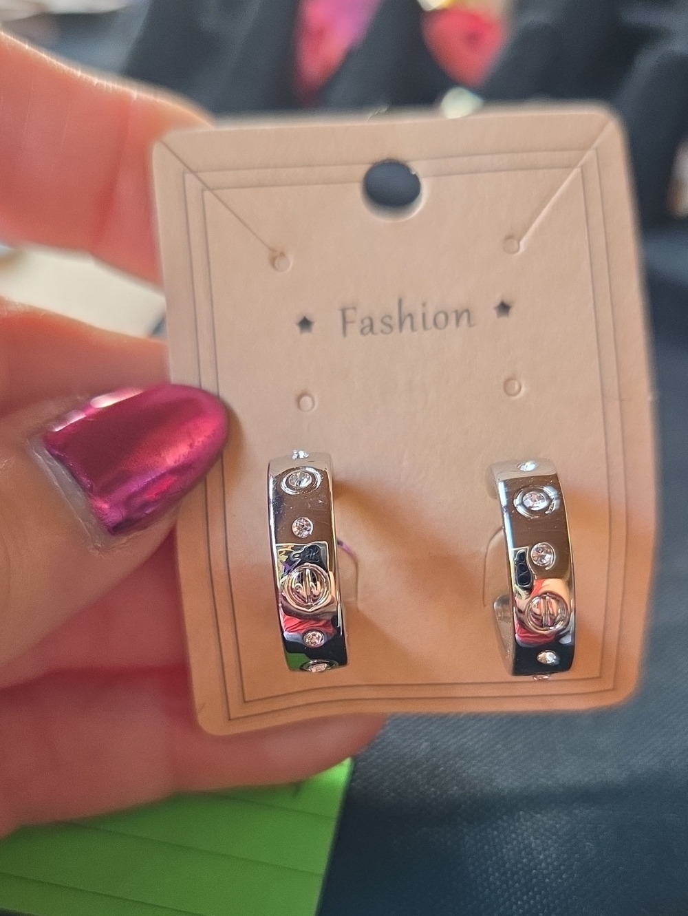 Park Lane Trend Silver Hoop Earrings with Crystal Accents
